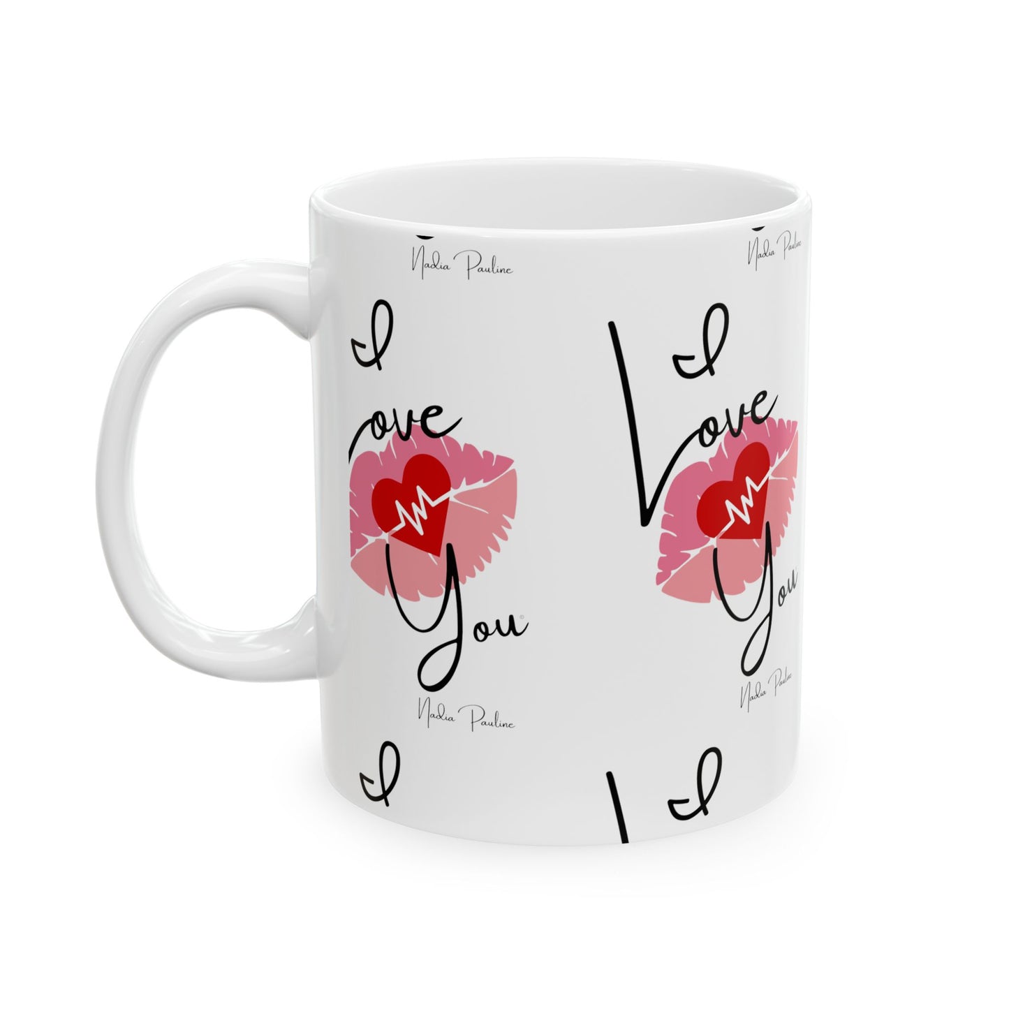 Mug - I Love You Kisses Heartbeat Ceramic Mug (11oz, 15oz)