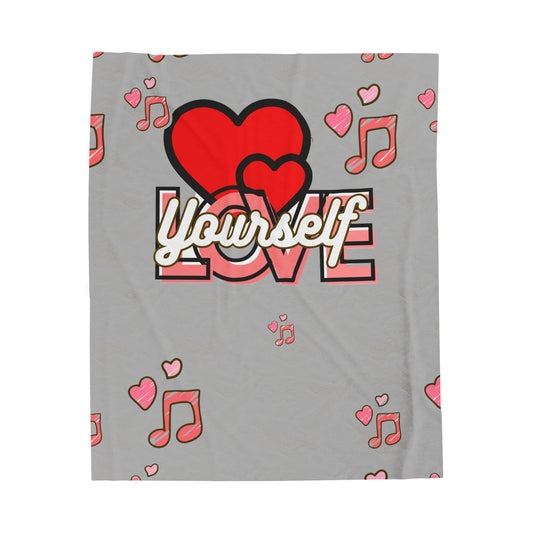 Plush Blanket - Love Yourself Heart Design