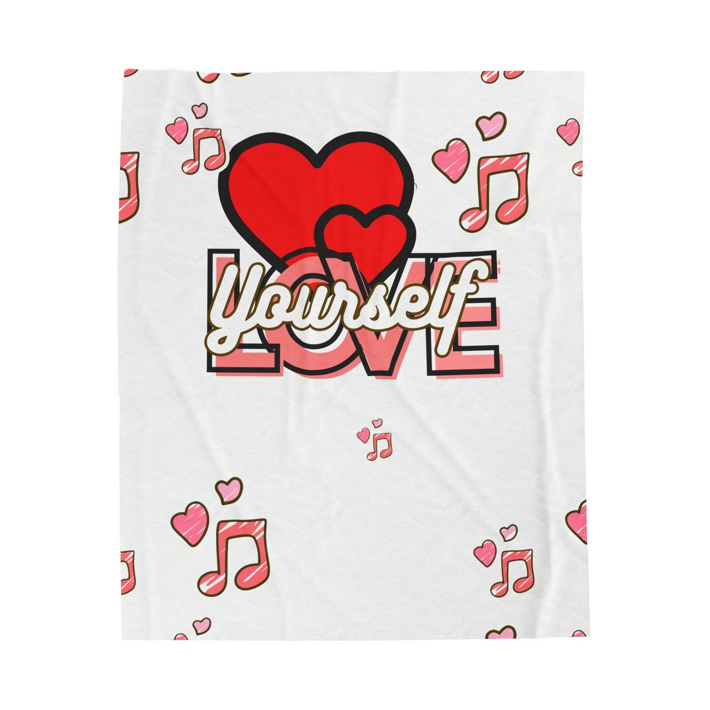 Plush Blanket - Love Yourself Heart Design