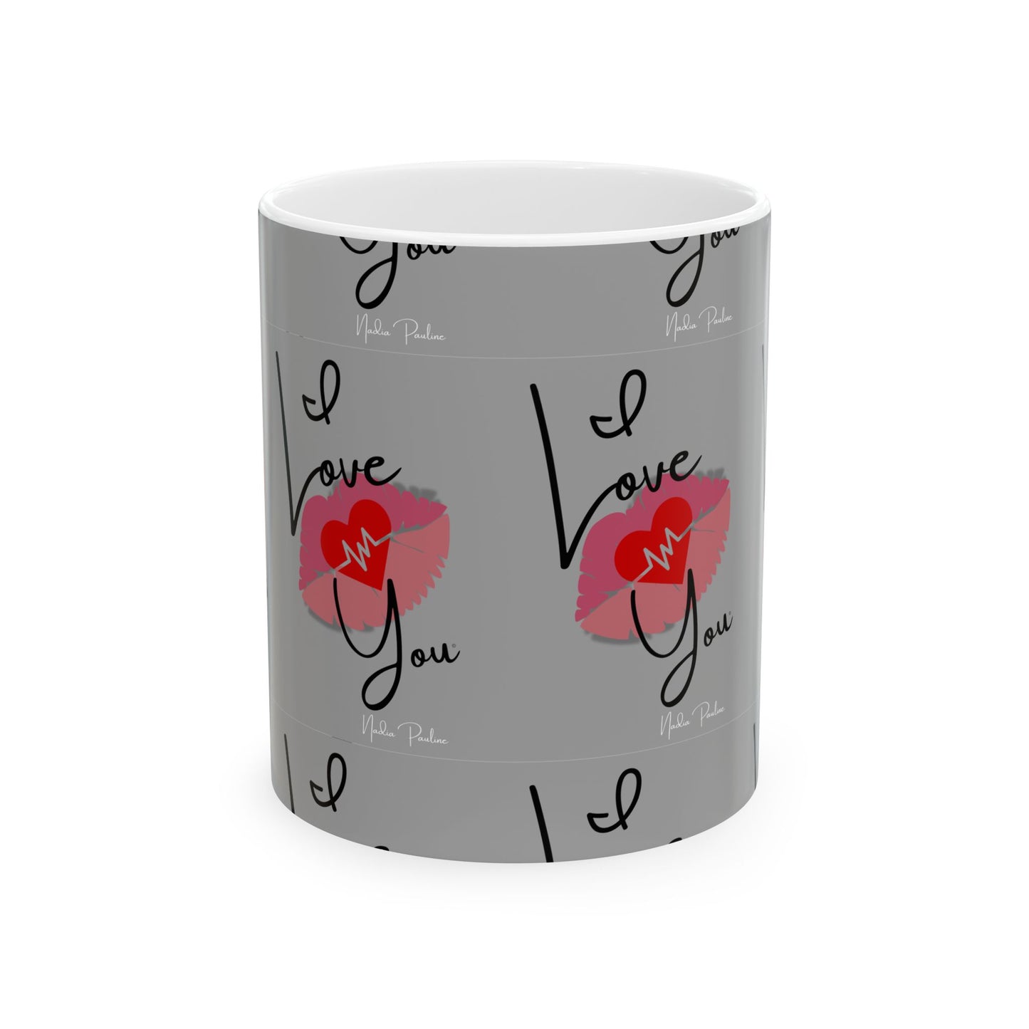 Mug - I Love You Kisses Heartbeat Ceramic Mug (11oz, 15oz)