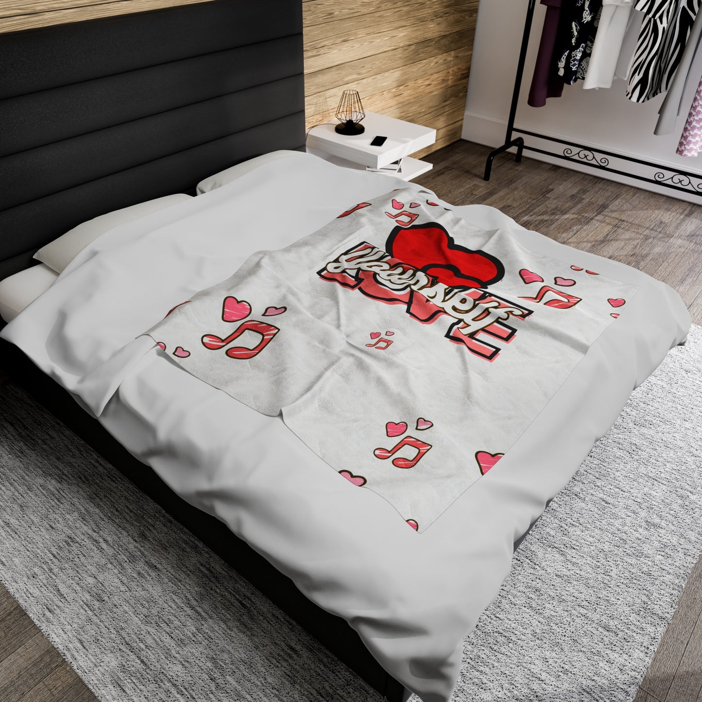 Plush Blanket - Love Yourself Heart Design