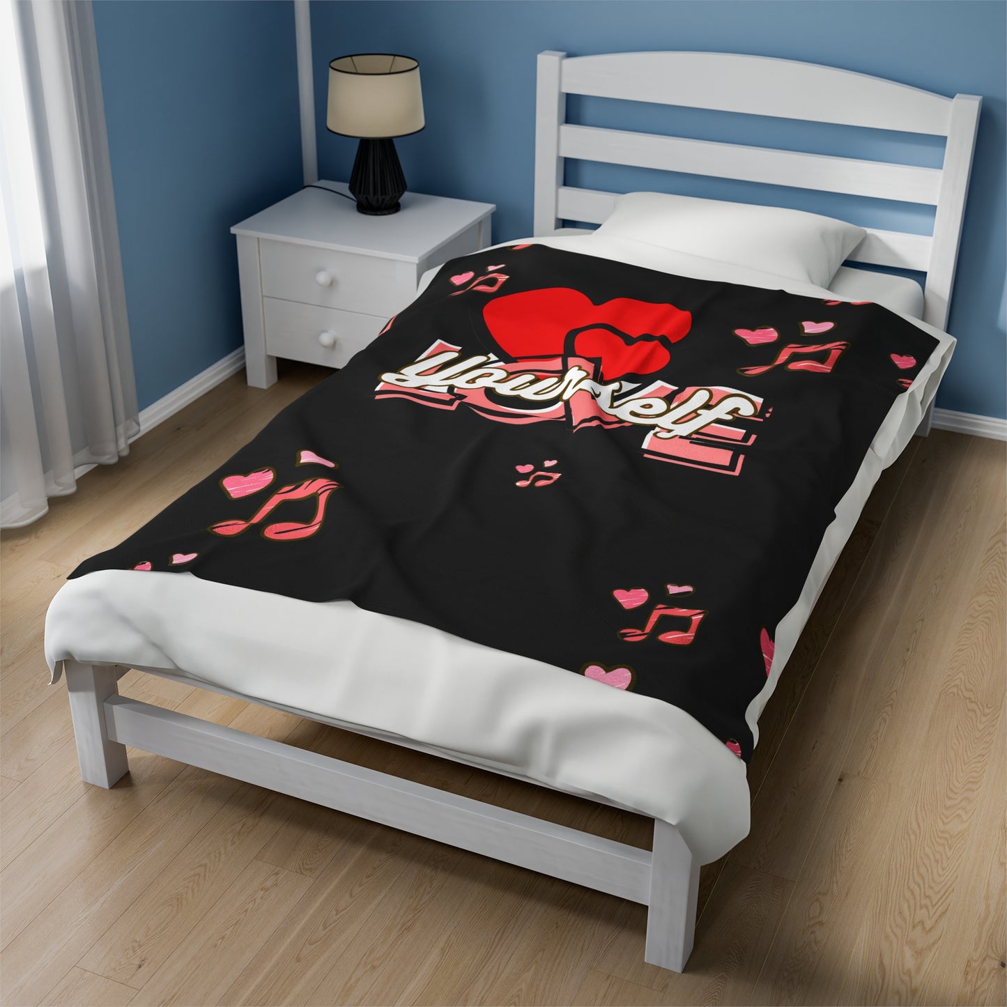 Plush Blanket - Love Yourself Heart Design